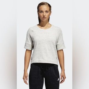 Adidas French Terri Sweatshirt Short Sleeve Size Medium (8-10) NWT